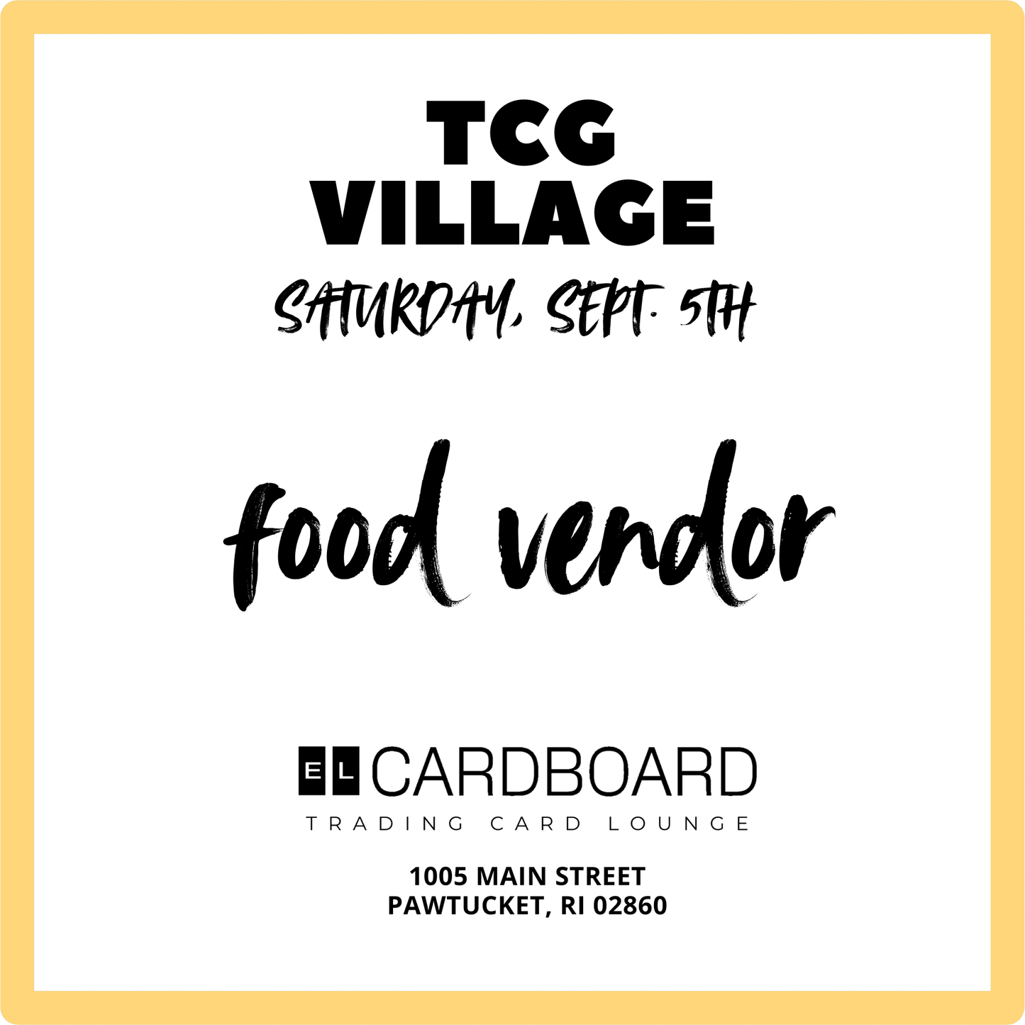 7th TCG Village [ Food ] Vendor - September 7th, 2026
