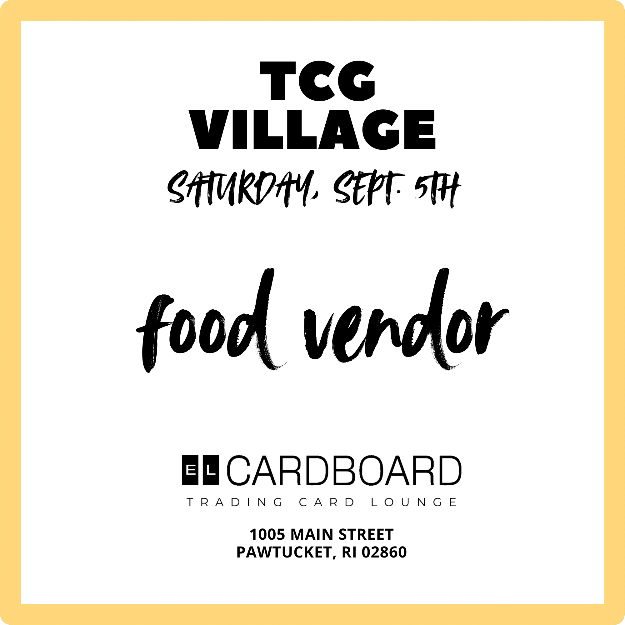 7th TCG Village [ Food ] Vendor - September 7th, 2026